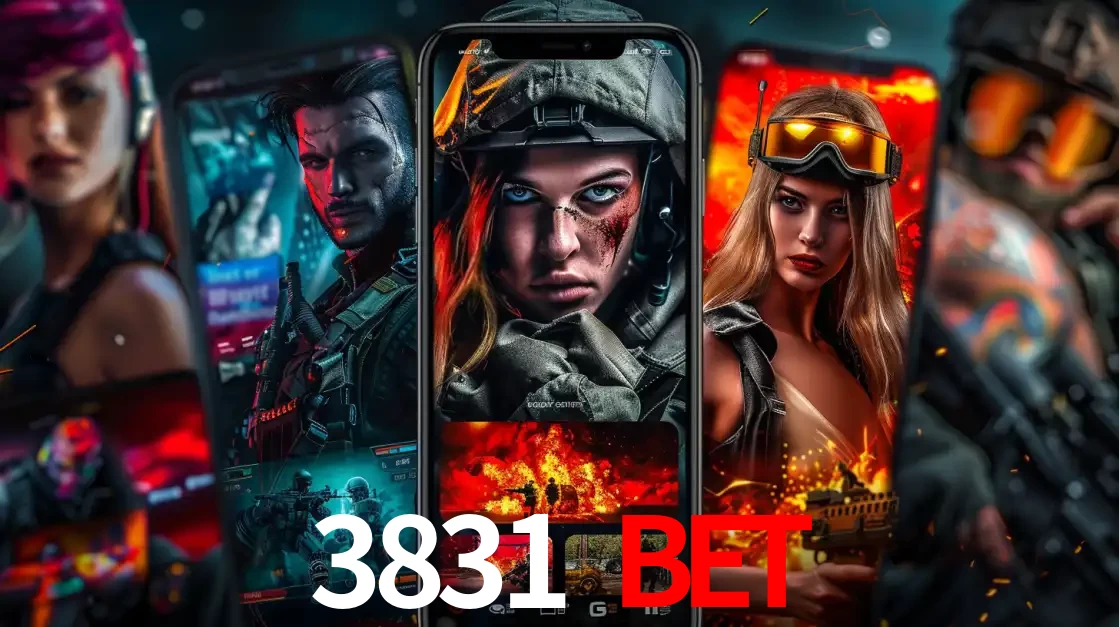 Montagem de telas de celular mostrando diversos personagens, masculinos e femininos, de um jogo de tiro, ilustrando a diversidade de equipes de e-sports para apostar no 3831 BET.