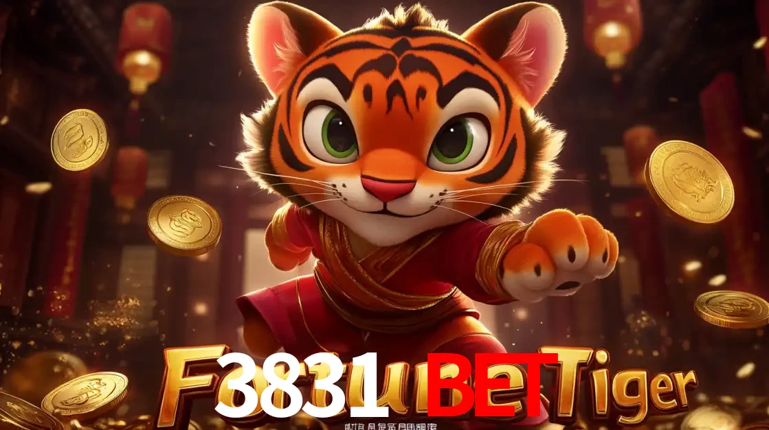 O carismático mascote do jogo de slot Fortune Tiger, um tigre fofo em pose de artes marciais, pronto para trazer sorte e multiplicadores de ganhos no cassino online 3831 BET.