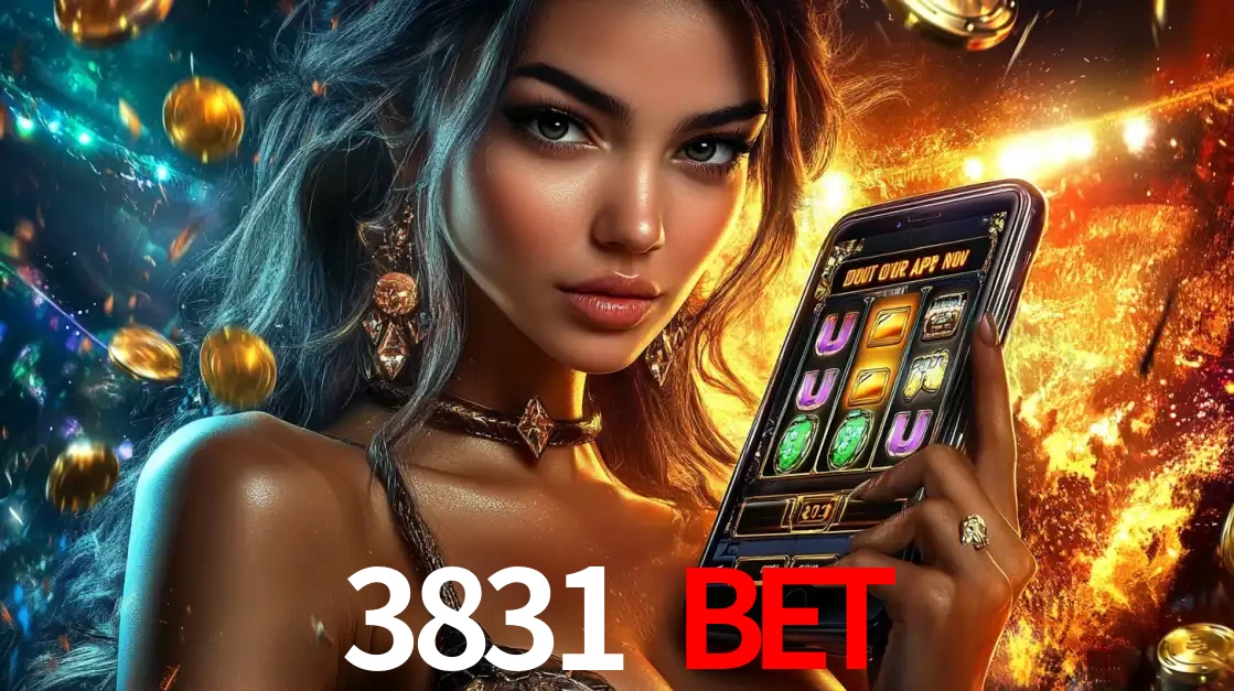 Mulher elegante mostrando um jogo de caça-níqueis em seu smartphone, destacando a experiência de cassino móvel oferecida pelo aplicativo 3831 BET.